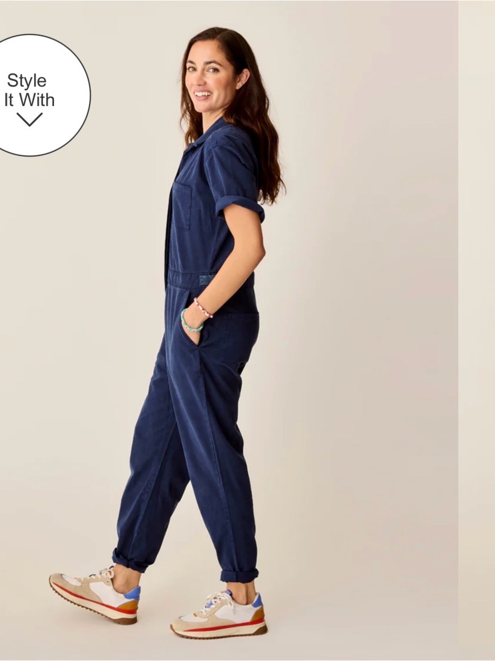 NYLA TWILL JUMPSUIT - Carve Designs - Navy